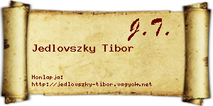 Jedlovszky Tibor névjegykártya